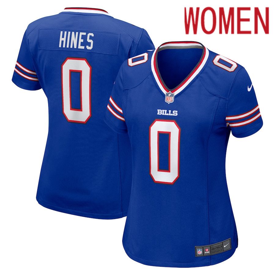 Women Buffalo Bills #0 Nyheim Hines Nike Royal Game Player NFL Jersey